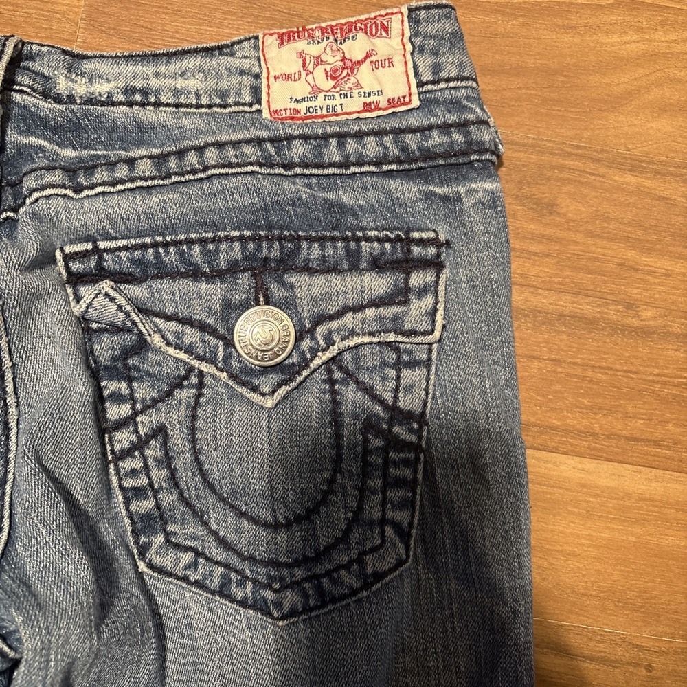 True Religion Joey Big T Blue Flared Jeans Made in USA Size 28 65-503MBT - Picture 5 of 10